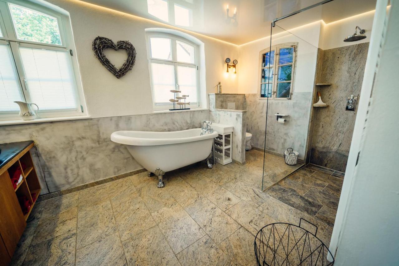 Alte Schmiede Mit Sauna, Pool Und Whirpool Im Aussenbereich Schoenstes Ferienhaus Der Lausitz Elsterheide Bagian luar foto